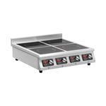 Royal Catering Induktionsplatta - 4 x 20 cm 10 steg Timer 77 70 25.5