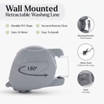 30M Retractable Laundry Line - Wall Mounted Double Rope Dryer, Clothesline Reel