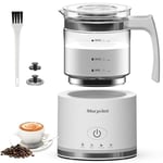 Morpilot Mousseur à Lait Électrique 4 en 1, Grande Capacité 500ml 600W Milk Frother en Verre à Mousse de Lait Chaude et Froide et Lait Chaud, Emulsionneur de Lait Divisé pour Cappuccino Macchiato