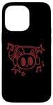 Coque pour iPhone 14 Pro Max Y2K 90s Cat porte un casque d'écoute et entend de la musique