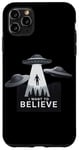 iPhone 11 Pro Max I Want to Believe UFO Alien Abduction Funny Alien Lover Area Case