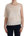 Costume National Top Asymétrique Beige Blouse Femme Authentique