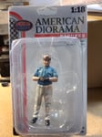 FIGURINES PILOTE RACING LEGEND ANNÉE 50 BLEU  1:18  AMERICAN DIORAMA