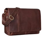 STILORD 'Elias' Sacoche Homme Cuir Vintage Sac Bandoulière Homme Design Sac en Cuir Ordinateur Portable 15,6 Pouces Besace en Cuir, Couleur:maraska - Marron foncé