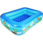 Pataugeoire rectangulaire,Piscine gonflable pour enfants,Piscine pour enfants,Pataugeoire pour enfant,Avec fond souple gonflable pour l'été,Plaisir