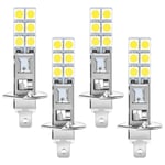 Tlily - 4 PièCes SéRies H1 6000K Super Blanc 80W led Kit D'Ampoules de Phare Antibrouillard