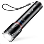 Blukar Lampe Torche LED Rechargeable, Lampe de Poche LED Ultra Puissante, IPX6 tanche, 5 Modes d\éclairage Zoomable