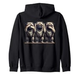 Cute See No Evil Hear No Evil Speak No Evil Three Pug Zip Hoodie