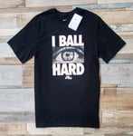 Nike Dri-Fit Basketball T-shirt 'I Ball Hard' Retro Graphic Top Mens Medium New