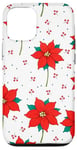 Coque pour iPhone 14 Pro Red Poinsettia Winter Christmas Botanical Xmas Flower