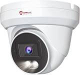 4K 8MP Caméra de Surveillance Extérieur PoE IP, Détection de Personne/Voiture, 30M Vision Nocturne Couleur & IR, Microphone Intégré, avec Emplacement pour Carte Micro SD, IP66 Imperméable