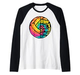 Volleyball Player Bump Set Spike Repeat Funny Setter Libero Raglan Baseball Tee