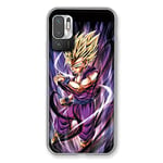 Cokitec Coque pour Xiaomi Redmi Note 10 5G Manga Dragon Ball Sangohan Violet