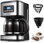 HOUSNAT Filter Coffee Machine, Programmable Drip Maker, Advanced...