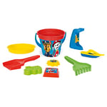 Wader- Pat' Patrouille Lot de 9 Paw Patrol avec Seau, passoire, Moulin, Pelle, râteau et 3 moules à Sable, 10128272, coloré, S