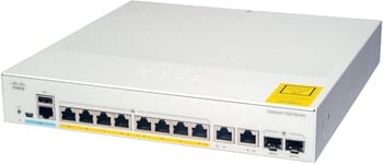 Cisco Commutateur réseau Catalyst 1000-8P-E-2G-L, 8 Ports GbE PoE+, consommation PoE 670 W, 2 Ports Combo 1G SFP/RJ-45, sans Ventilateur, Garantie à Vie limitée améliorée (C1000-8P-E-2G-L) White