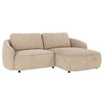 Rowico Norris 3-sits soffa med divan höger tyg ljusbeige B226 cm