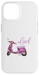 iPhone 14 Cute Scooter Girl Art For Women Kids Scooter Life Lover Case