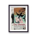 Gallery Print & Art Alfred Hitchcock's The Birds Vintage Movie Poster French - Black Wood - One Size