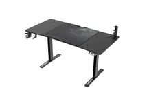 Ultradesk Level V2 Bureau d'ordinateur, Bureau de Jeu et Table de Travail avec réglage électrique de la Hauteur | Mémoire Interne pour 2 réglages | Tapis de Souris XXL, Patin Noir, 140x68 cm