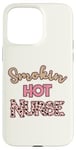 Coque pour iPhone 15 Pro Max Smoking Hot Nurse Rose pâle Motif guépard