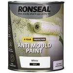 Ronseal 6 Year Anti Mould White Silk Paint for Walls and Ceilings 750ml