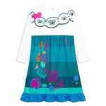 Disney Chemise de Nuit Fille Princesse Ariel, Cendrillon, Belle, Jasmine, Raiponce, Reine des Neiges Encanto Officiel Vêtements de Nuit Enfant et Ado Fille 2-14 Ans (Blanc/Bleu Encanto, 8-9 Ans)