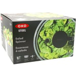 OXO Salad Spinner with Stainless Steel Bowl Plastic Colander Quick Spinning