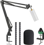 YOUSHARES Razer Seiren X Mic Stand with Foam Mic Cover - Mic Boom Arm Stand