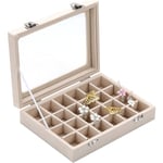 Sammetsglas smycken Ring Display Organizer Box Brickhållare