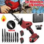 21V Cordless Reciprocating Saw + 2 Battery & Charger Recip Sabre Saw Kit Set UK