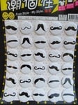 Fat-catz-copy-catz Pack of 30 large Party, gift, loot bag toys fashion black moustache 4cm diameter badges