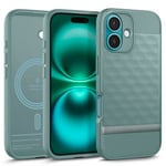 Caseology Parallax Mag for iPhone 16 Case [Ergonomic 3D Hexa Cube] Magnetic Military Grade Drop Protection Case Cover for iPhone 16 - Sage Green