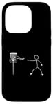 Coque pour iPhone 14 Pro Disque Golf Player Sports Lover Funny Stickman Jeu de plein air