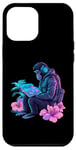 iPhone 12 Pro Max Monkey with Headphones Synthwave Vaporwave Art Case