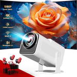 ¿Android 11.0¿ Mini Projecteur, 4K Fhd 1080P, 12000Lm/500 Ansi Vidéoprojecteur Home Cinéma Avec Retournement À 180°Et Wifi 6, Bluetooth 5.2, Auto Keystone Correction Smart Projector, Blanc