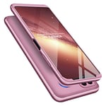 IMEIKONST Coque Compatible avec Samsung Galaxy A22 5G, 3 en 1 Dur PC Premium Matte Mince Housse 360° Protection Anti-Rayures Anti-Choc Mince Etui Coque pour Samsung A22 5G. 3 in 1 Rose Gold AR