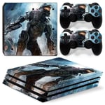 Kit De Autocollants Skin Decal Pour Console De Jeu Ps4 Pro Terrain De Football Principal Complet Halo 5 Halo 5, T1tn-P4pro-5061