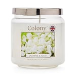 Wax Lyrical, Colony Jasmine & Oud Medium Candle Jar, Burn Time of Up to 75 Hours, White