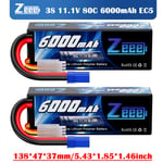 2x Zeee 11.1V 6000mAh 3S LiPo Battery EC5 80C for RC Car Boat UAV Airplane Hobby