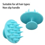 2pcs Blue Hair Shampoo Brush Head Scrubber Soft Silicone Wet Dry Scalp GFL