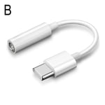 1*USB-C Typ C-adapterport till 3,5 mm Aux-ljuduttag Hörlurar Hea vit För iphone15-serien