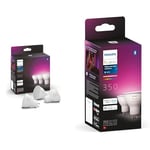 Philips Hue White & Colour Ambiance Smart Spotlight 3 Pack LED [GU10 Spotlight] & White and Colour Ambiance Smart Light 2 Pack [GU10 Spot] with Bluetooth. Works with Alexa, Google Assistant