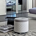 Modum Dama Bianca White Italian Round Pouff