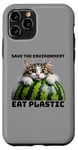 iPhone 11 Pro Save The Environment Eat Plastic Funny Microplastics Cat Case