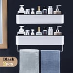 Étagère WC avec porte-serviettes,caddie de douche,shampoing mural,rangement de salle de bain,cuisine,accessoires,pas de propositions,T1 - Type 2PCS Black B01