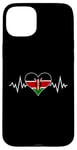 Coque pour iPhone 15 Plus Drapeau Kenya Vintage Heart Beat Kenya Pulse Line