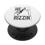 He Is Rizzin' Funny Jesus, joueur de basket, entraîneur, fan sports PopSockets PopGrip Interchangeable