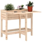 Vidaxl Jardinière Avec Dessus De Table Pliable Bois De Pin Massif