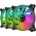 Lot De 3 Ventilateurs Boitier Mars Gaming Mf-3d Rgb - 12cm (noir)